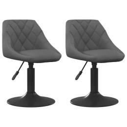 Obrotowe krzesła stołowe, 2 szt., ciemnoszare, aksamitne