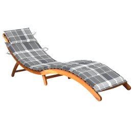 Ogrodowy leżak z poduszką, lite drewno akacjowe