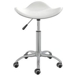 Krzesło biurowe, białe, obite sztuczną skórą