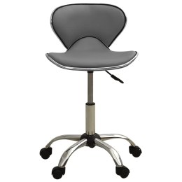 Krzesło biurowe, szare, obite sztuczną skórą