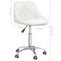 Obrotowe krzesło stołowe, białe, obite sztuczną skórą