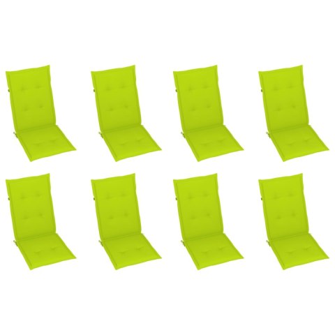 Składane krzesła ogrodowe z poduszkami, 8 szt., drewno akacjowe