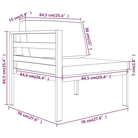 7-cz. zestaw mebli ogrodowych, poduszki, aluminium, antracyt 7-cz. zestaw mebli ogrodowych, poduszki, aluminium, antracyt