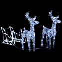 Dekoracja świąteczna - renifery z saniami, 240 LED, akrylowa