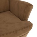 Fotel uszak z podnóżkiem, brązowy, tapicerowany aksamitem