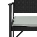 2-osobowa ławka ogrodowa z poduszką, czarna, polirattan