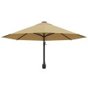 Parasol ścienny na metalowym słupku, 300 cm, kolor taupe