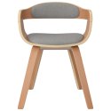 Krzesło stołowe, kolor taupe, gięte drewno i tkanina