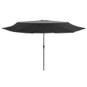 Parasol ogrodowy na metalowym słupku, 400 cm, antracytowy