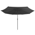 Parasol ogrodowy na metalowym słupku, 400 cm, antracytowy