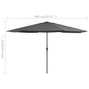 Parasol ogrodowy na metalowym słupku, 400 cm, antracytowy