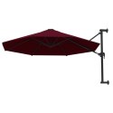 Parasol ścienny na metalowym słupku, 300 cm, burgund