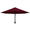 Parasol ścienny na metalowym słupku, 300 cm, burgund