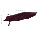 Parasol ścienny na metalowym słupku, 300 cm, burgund