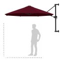 Parasol ścienny na metalowym słupku, 300 cm, burgund