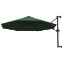 Parasol ścienny na metalowym słupku, 300 cm, zielony