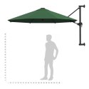 Parasol ścienny na metalowym słupku, 300 cm, zielony