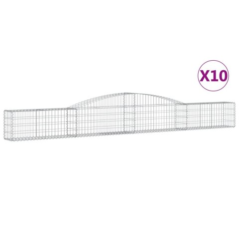 Kosze gabionowe, 10 szt, 400x30x40/60 cm, galwanizowane żelazo Kosze gabionowe, 10 szt, 400x30x40/60 cm, galwanizowane żelazo