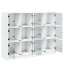 Biblioteczka z drzwiczkami, biała, 136x37x109 cm