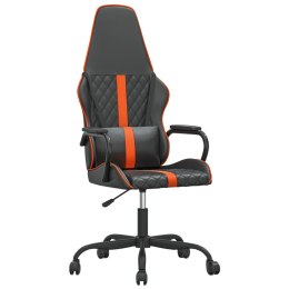 Masujący fotel gamingowy, pomarańczowo-czarny, sztuczna skóra