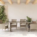 Stół ogrodowy ze szklanym blatem, jasnoszary, 190x80x74 cm