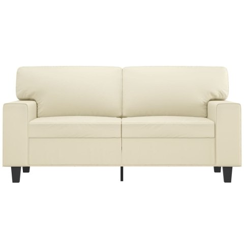 2-osobowa sofa, kremowy, 120 cm, sztuczna skóra