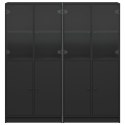 Biblioteczka z drzwiczkami, czarna, 136x37x142 cm