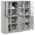 Biblioteczka z drzwiczkami, szarość betonu, 136x37x142 cm