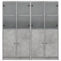 Biblioteczka z drzwiczkami, szarość betonu, 136x37x142 cm