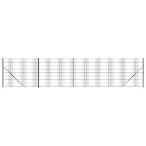 Ogrodzenie z siatki, ze stopami słupków, antracytowe, 1,8x10 m