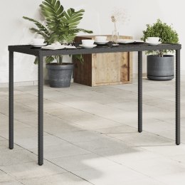 Stół ogrodowy ze szklanym blatem, czarny, 115x54x74 cm
