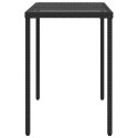 Stół ogrodowy ze szklanym blatem, czarny, 115x54x74 cm
