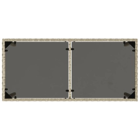 Stół ogrodowy ze szklanym blatem, jasnoszary, 115x54x74 cm