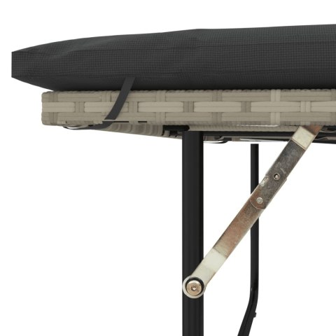 Sofa ogrodowa z poduszkami, 2-osobowa, jasnoszara, polirattan