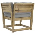 Fotel ogrodowy z podłokietnikami i poduszkami, drewno sosnowe