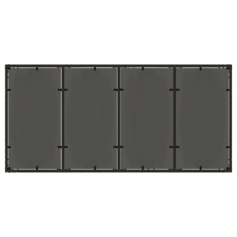 Stół ogrodowy ze szklanym blatem, czarny, 190x90x75 cm