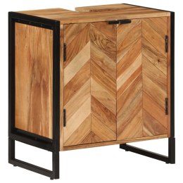 Szafka do łazienki, 55x35x60 cm, lite drewno akacjowe i żelazo