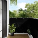 Parawan balkonowy, czarny, 120x800 cm, 100% poliester Oxford