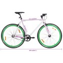 Rower single speed, biało-zielony, 700c, 55 cm