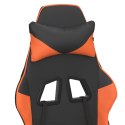 Masujący fotel gamingowy, czarno-pomarańczowy, sztuczna skóra