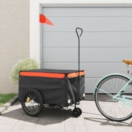Przyczepka rowerowa, czarno-pomarańczowa, 45 kg, żelazo