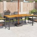 Stół ogrodowy, czarny, 180x90x75 cm, polirattan i akacja