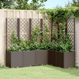 Donica ogrodowa z kratką, brązowa, 160x120x140 cm, PP