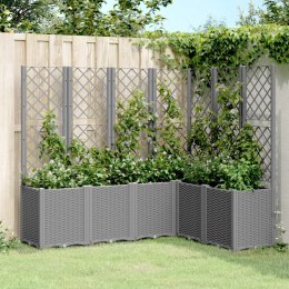 Donica ogrodowa z kratką, jasnoszara, 160x120x140 cm, PP