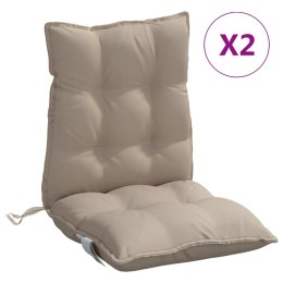 Poduszki na krzesła z niskim oparciem, 2 szt., taupe