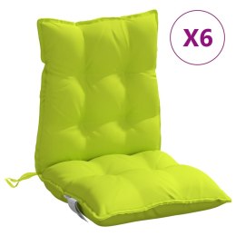 Poduszki na krzesła z niskim oparciem, 6 szt., jasnozielone