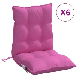 Poduszki na krzesła z niskim oparciem, 6 szt., różowe