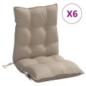 Poduszki na krzesła z niskim oparciem, 6 szt., taupe