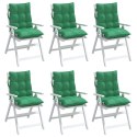 Poduszki na krzesła z niskim oparciem, 6 szt., zielone