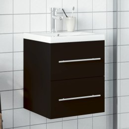 Szafka łazienkowa z wbudowaną umywalką, czarna
